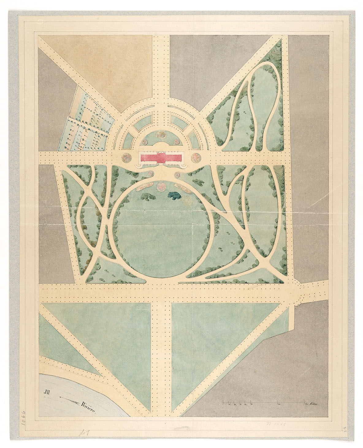 VUE DE STRASBOURG : PLAN DU PARC DE L'ORANGERIE_0
